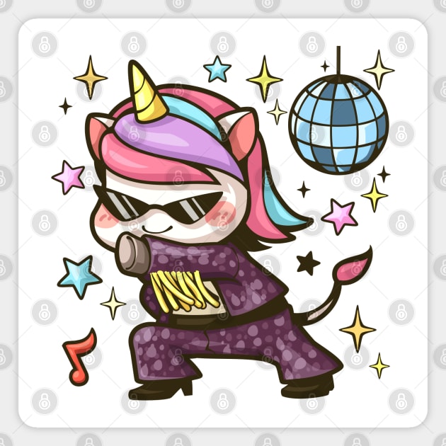 Unicorn Dancing Disco Magnet by Mako Design 